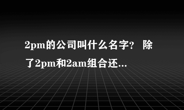 2pm的公司叫什么名字？ 除了2pm和2am组合还有什么组合吗？