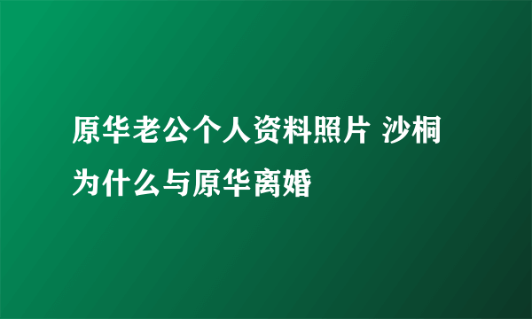 原华老公个人资料照片 沙桐为什么与原华离婚