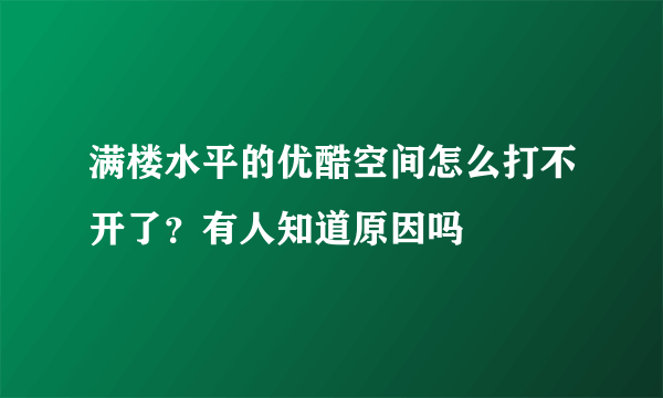 满楼水平的优酷空间怎么打不开了？有人知道原因吗