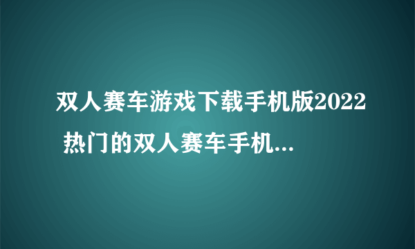 双人赛车游戏下载手机版2022 热门的双人赛车手机版游戏有哪些