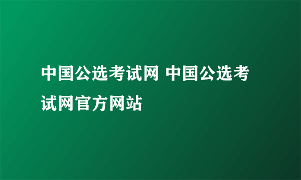 中国公选考试网 中国公选考试网官方网站