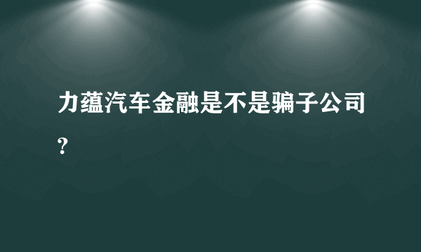 力蕴汽车金融是不是骗子公司？