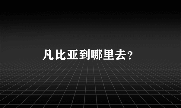 凡比亚到哪里去？