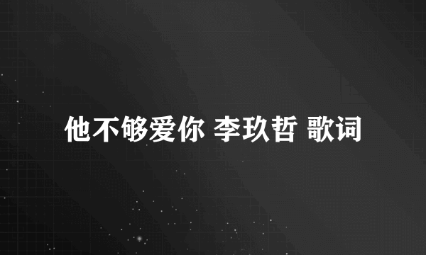 他不够爱你 李玖哲 歌词