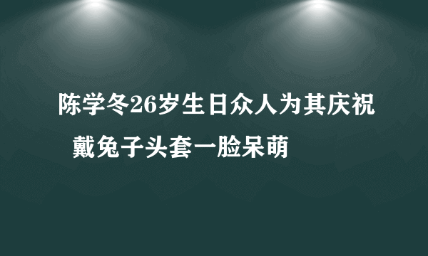 陈学冬26岁生日众人为其庆祝  戴兔子头套一脸呆萌