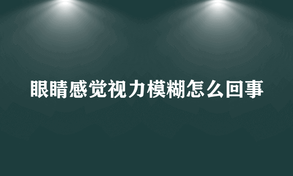 眼睛感觉视力模糊怎么回事