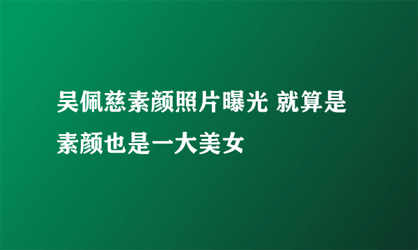 吴佩慈素颜照片曝光 就算是素颜也是一大美女