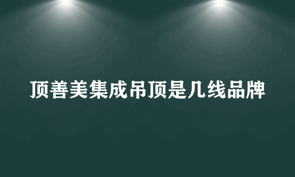 顶善美集成吊顶是几线品牌