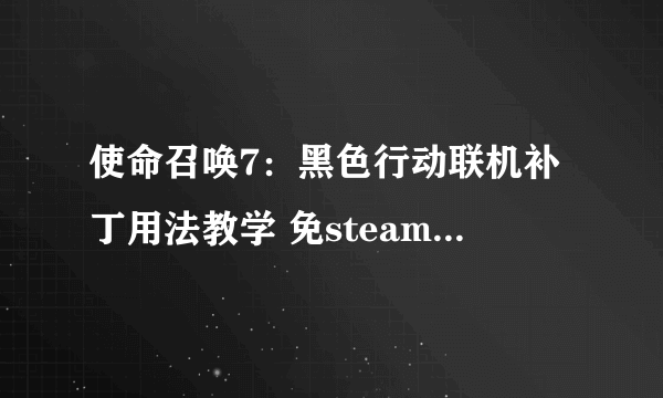 使命召唤7：黑色行动联机补丁用法教学 免steam补丁怎么用(图文)