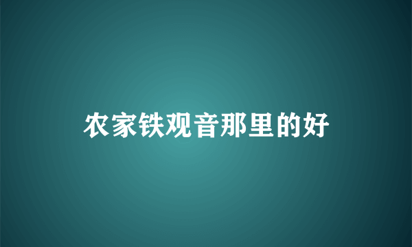 农家铁观音那里的好