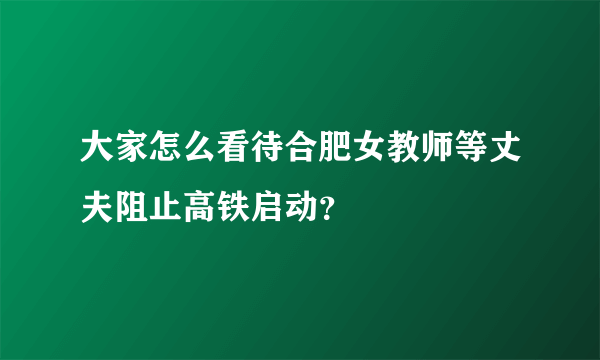 大家怎么看待合肥女教师等丈夫阻止高铁启动？