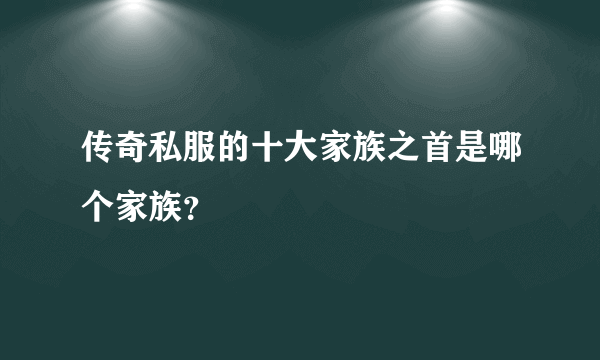 传奇私服的十大家族之首是哪个家族？