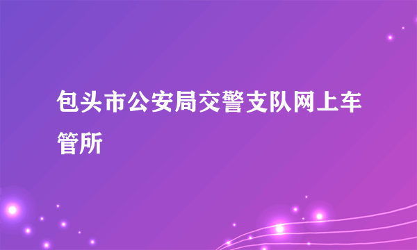 包头市公安局交警支队网上车管所