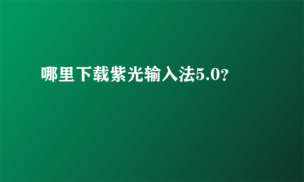 哪里下载紫光输入法5.0？