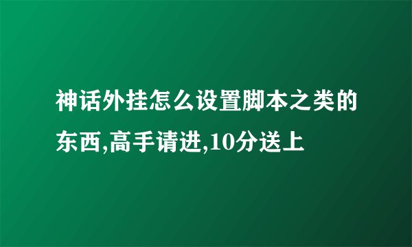 神话外挂怎么设置脚本之类的东西,高手请进,10分送上