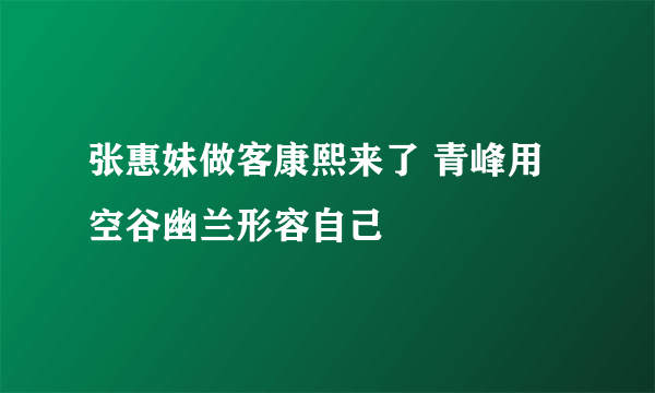 张惠妹做客康熙来了 青峰用空谷幽兰形容自己