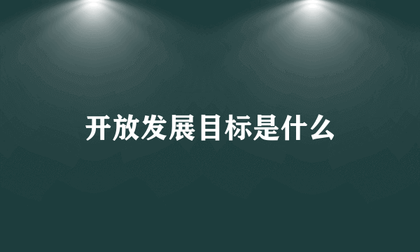 开放发展目标是什么