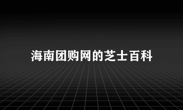 海南团购网的芝士百科