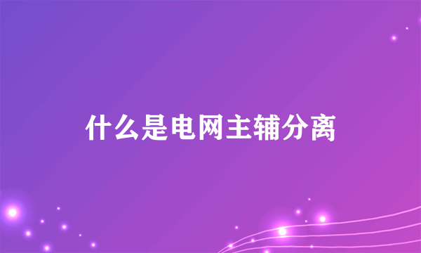 什么是电网主辅分离