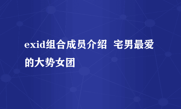 exid组合成员介绍  宅男最爱的大势女团