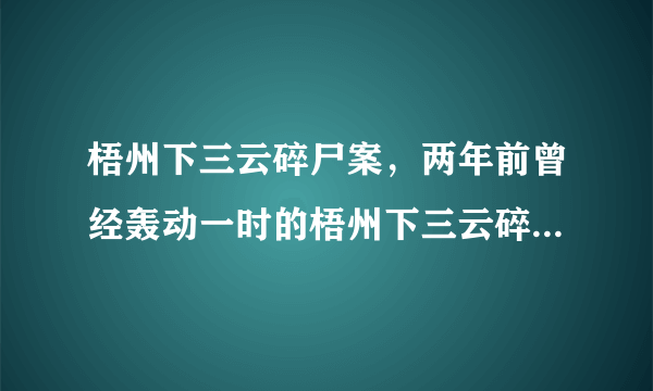 梧州下三云碎尸案，两年前曾经轰动一时的梧州下三云碎尸案终于尘埃落定-飞外网