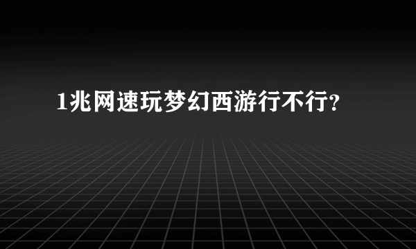 1兆网速玩梦幻西游行不行？