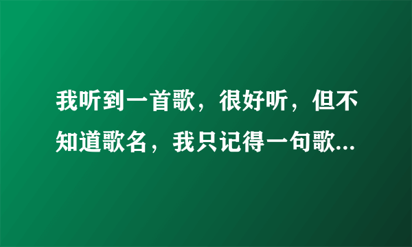 我听到一首歌，很好听，但不知道歌名，我只记得一句歌词，歌词是这样的 《我恨你，敢爱不敢当》求助，