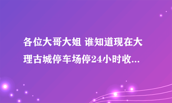 各位大哥大姐 谁知道现在大理古城停车场停24小时收费多少？