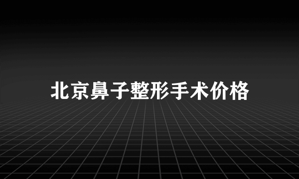 北京鼻子整形手术价格