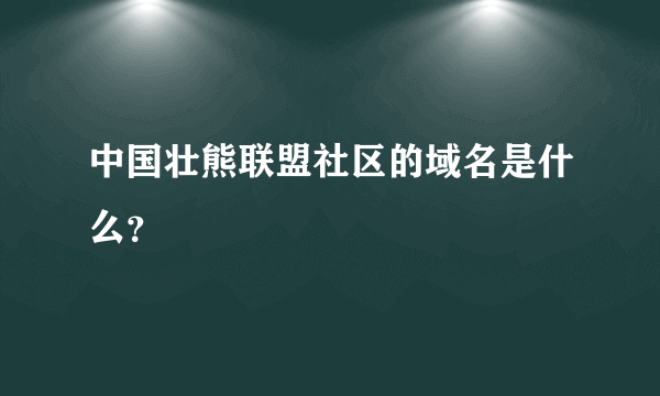 中国壮熊联盟社区的域名是什么？