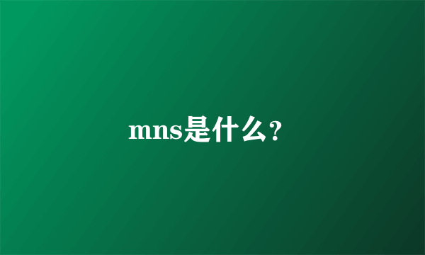 mns是什么？