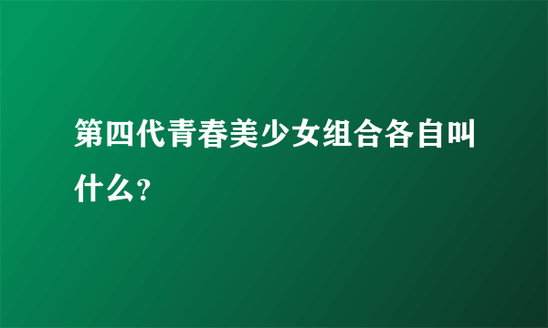 第四代青春美少女组合各自叫什么？