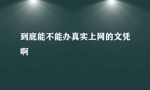 到底能不能办真实上网的文凭啊