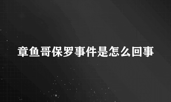 章鱼哥保罗事件是怎么回事