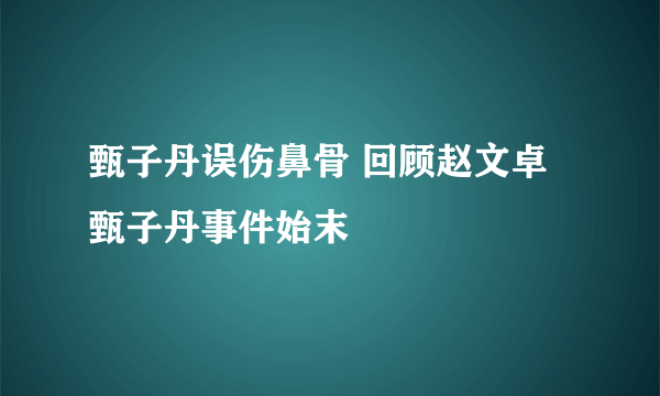 甄子丹误伤鼻骨 回顾赵文卓甄子丹事件始末