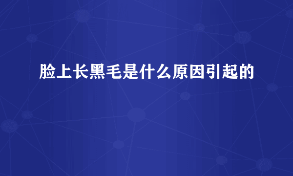 脸上长黑毛是什么原因引起的