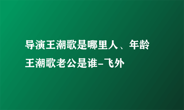 导演王潮歌是哪里人、年龄 王潮歌老公是谁-飞外