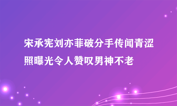 宋承宪刘亦菲破分手传闻青涩照曝光令人赞叹男神不老