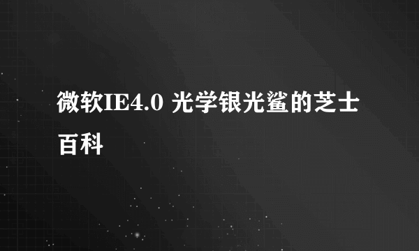 微软IE4.0 光学银光鲨的芝士百科