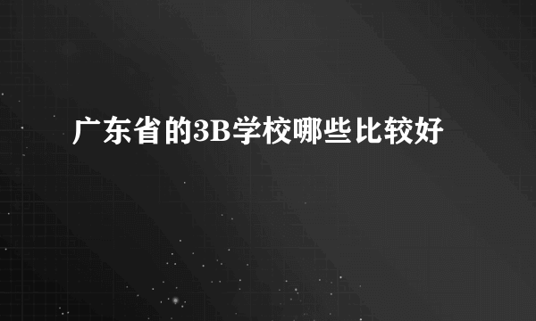 广东省的3B学校哪些比较好