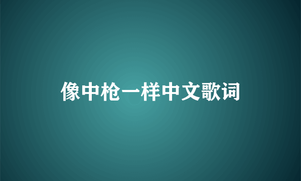 像中枪一样中文歌词