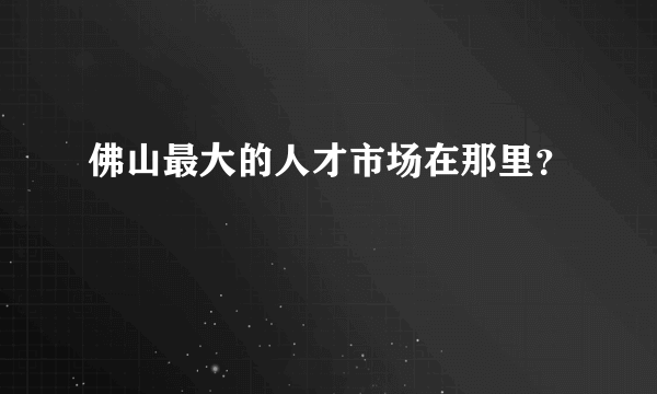 佛山最大的人才市场在那里？