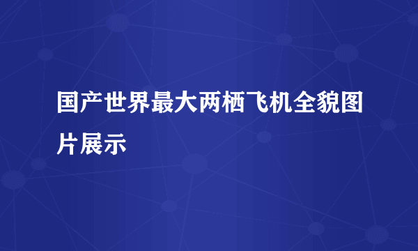 国产世界最大两栖飞机全貌图片展示