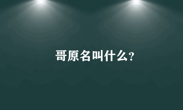 囧哥原名叫什么？