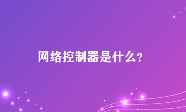 网络控制器是什么？