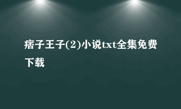 痞子王子(2)小说txt全集免费下载