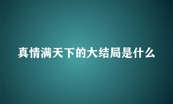 真情满天下的大结局是什么