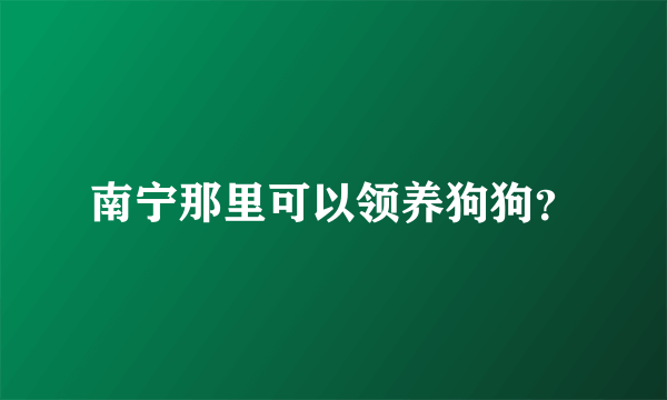 南宁那里可以领养狗狗？