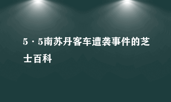 5·5南苏丹客车遭袭事件的芝士百科