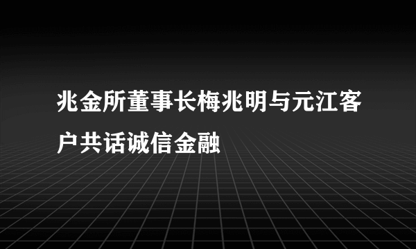 兆金所董事长梅兆明与元江客户共话诚信金融